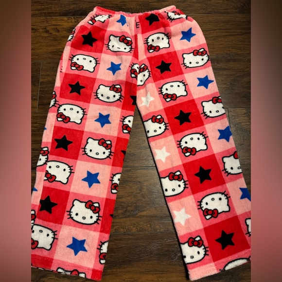 Vintage Sanrio Hello Kitty Fleece Pajamas Pants Limited Edition Rare Women Large - Picture 2 of 6